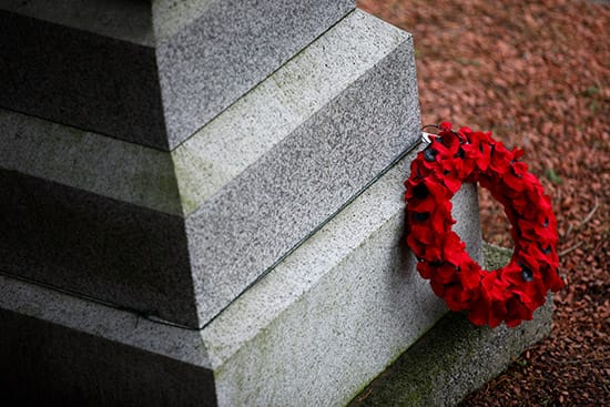 A funeral wreath at funeral service